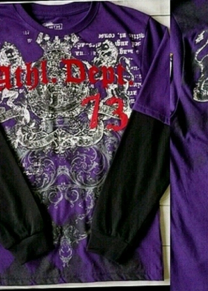 Smith & 9th Embellished Purple Screenprint Long Sleeve Top/Tee- 14/16 - Picture 2 of 4